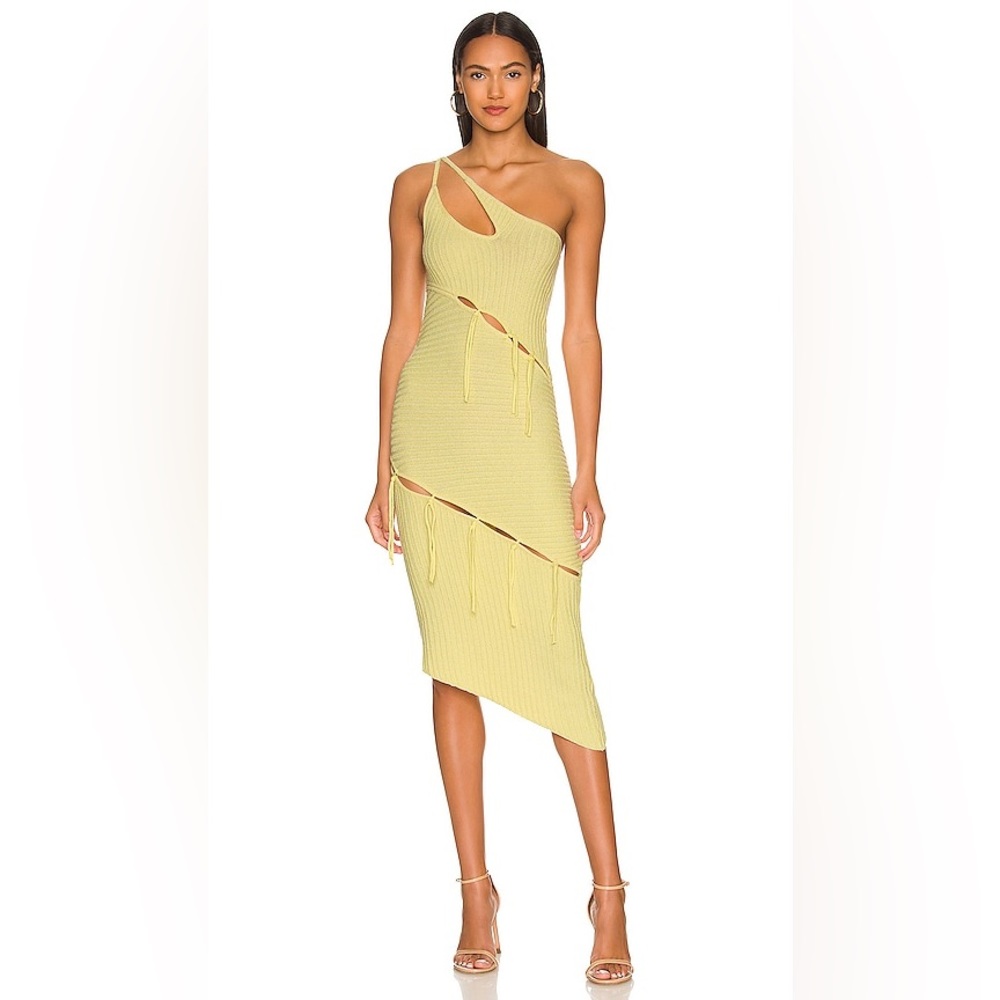 NWT NBD Bianca Alternate Stitch Dress in Butter Yellow Size Small MSRP$228